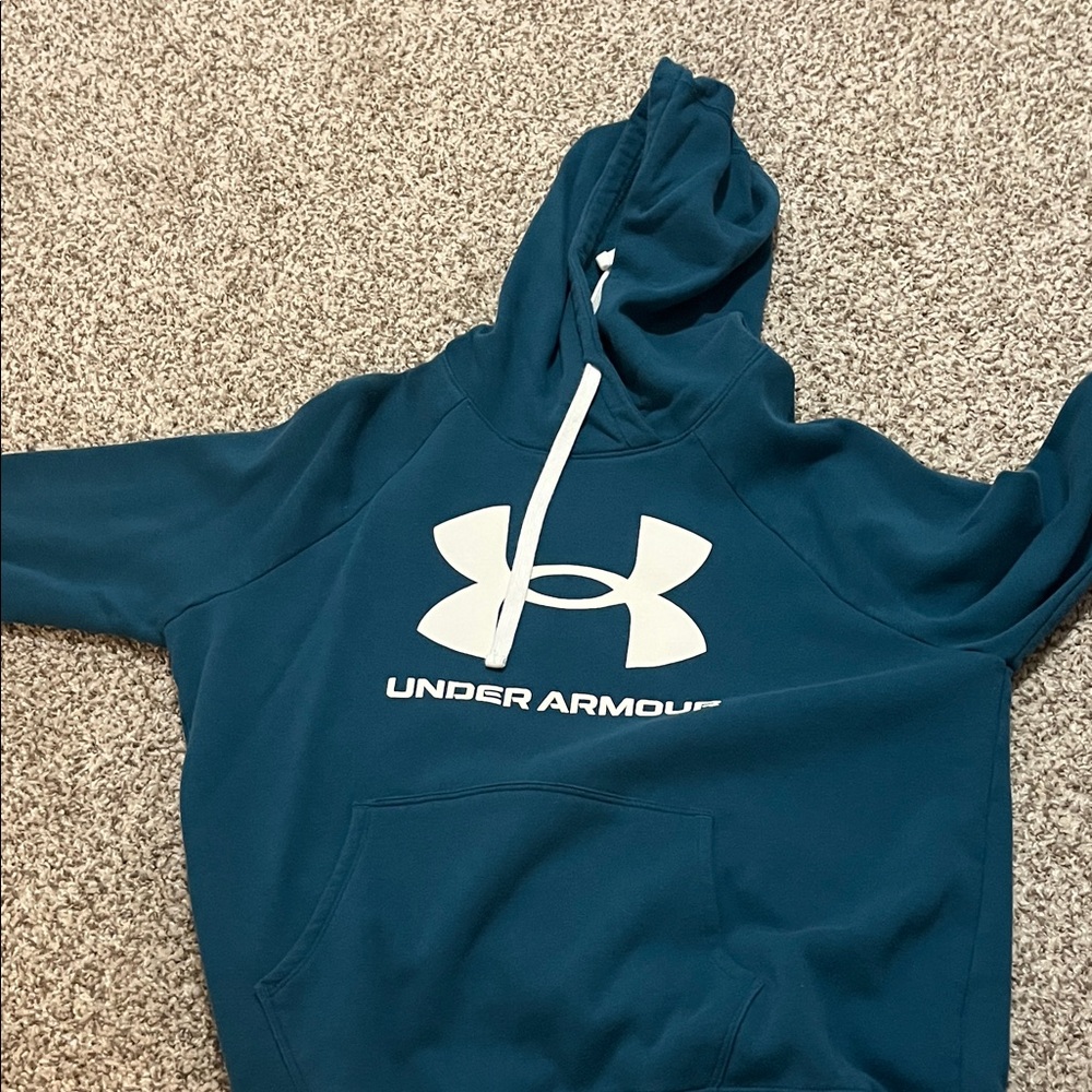Under Armour Blue Hoodie with White Logo
